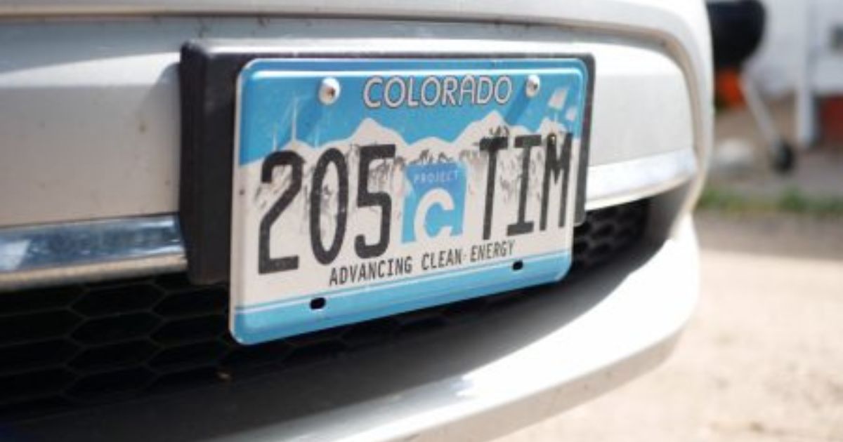 Colorado Electric Vehicle License Plate