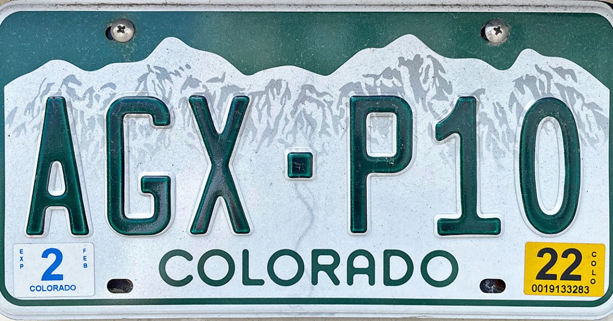 Colorado Electric Vehicle License Plate